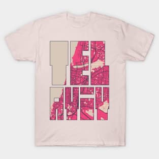 Tel Aviv, Israel City Map Typography - Blossom T-Shirt